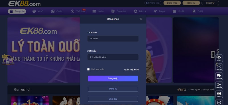 đăng nhập ek88 nhanh chóng 