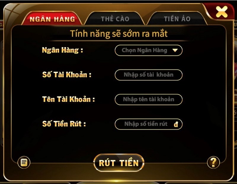 rút tiền về tài khoản ngân hàng